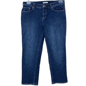 Jones New York Mid Rise Cropped Ankle 5 Pocket Jeans Medium Wash Stretch Jeans 6